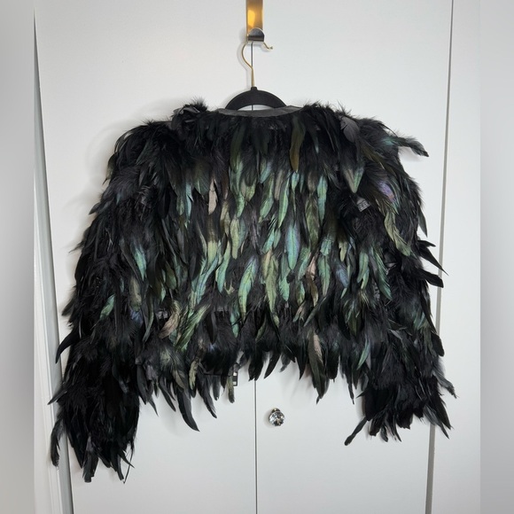 Chaser - Real Feather Jacket- Black & Iridescent - XS NWT - Picture 6 of 7